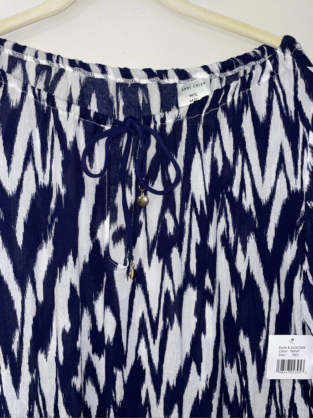Anne Cole Women's Swim Cover Up  Size M/L NWT Navy Blue Print - Picture 5 of 6